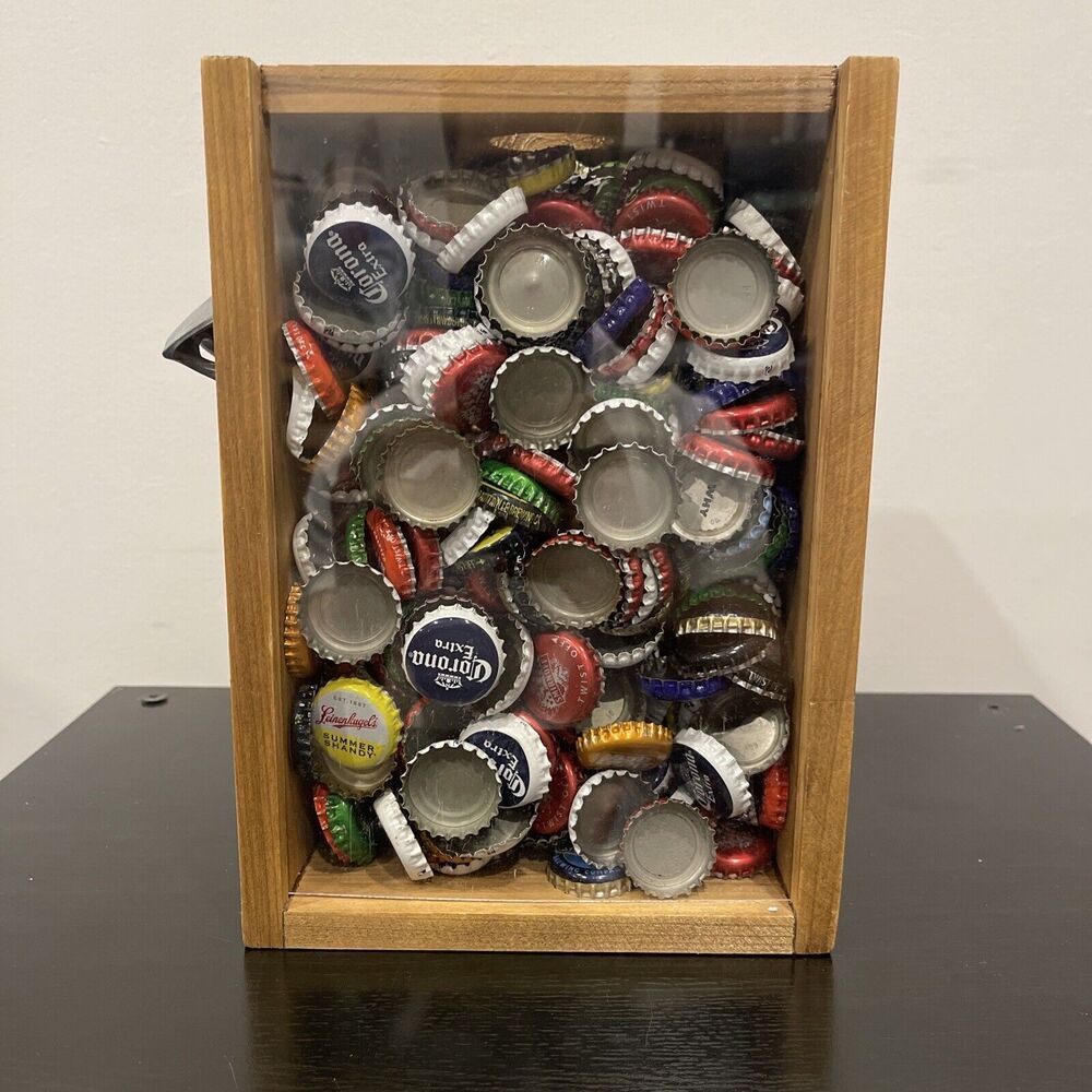 Beer Cap and Wine Cork Shadow Box With Bottle Opener